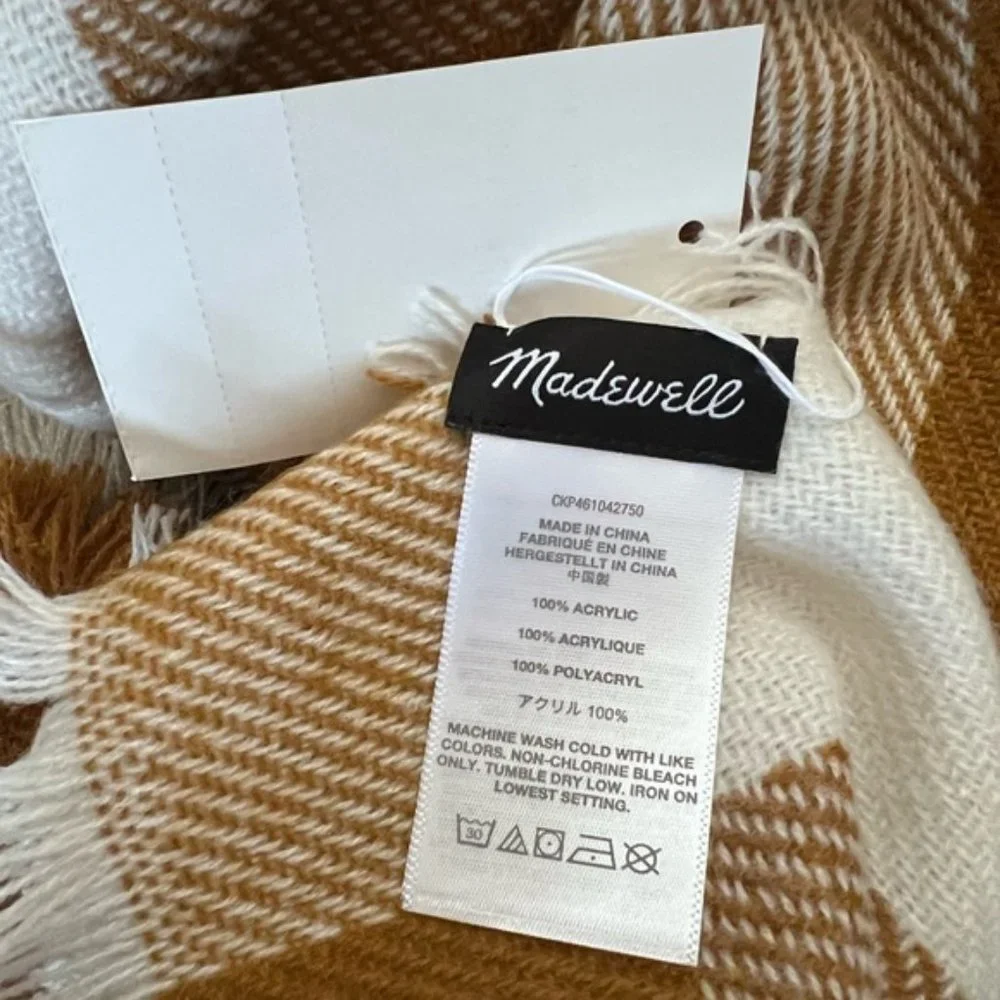 Madewell Buffalo Check Blanket Scarf NWT